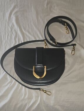 Gabine Vegan Saddle Bag - Black CHARLES & KEITH